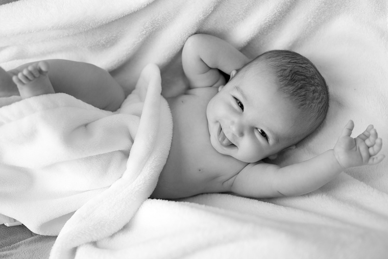 Cute Baby Covered in Towel